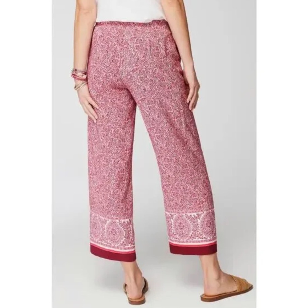 J. Jill Pink Paisley Wide Leg Crop Pants with Pockets NWOT - Picture 3 of 13